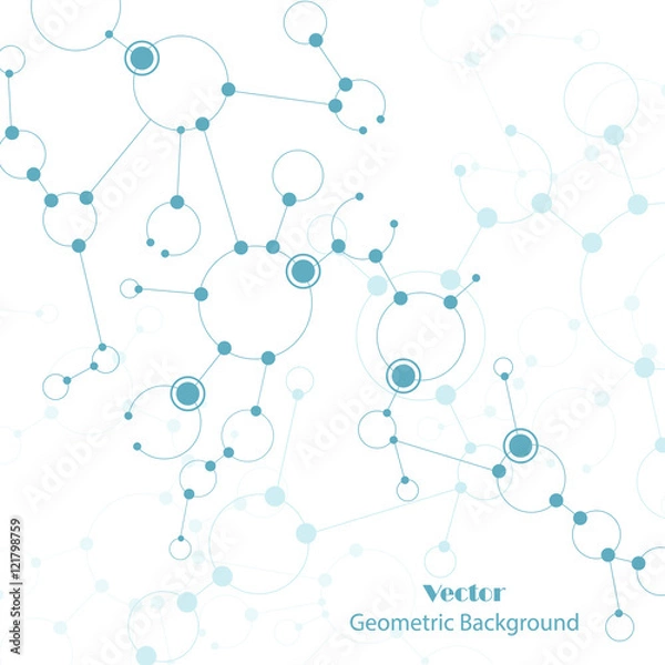 Obraz Geometric pattern with connected lines and dots.