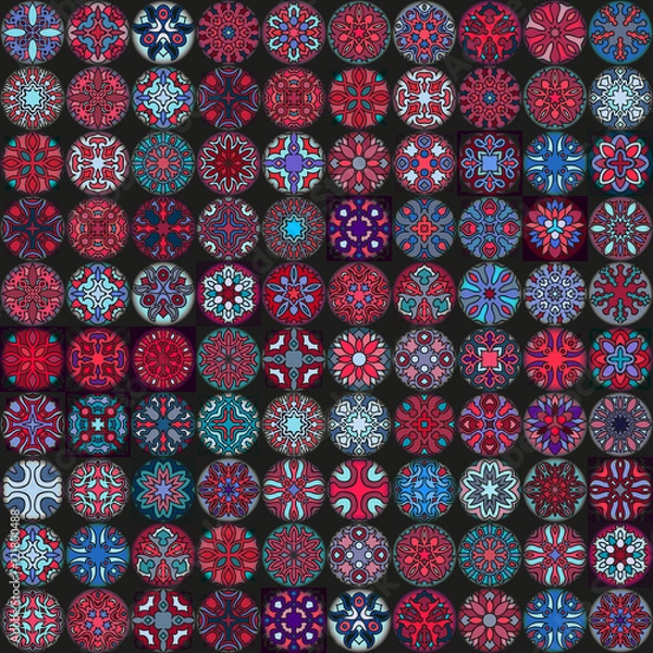Obraz Seamless pattern. Vintage decorative elements. Hand drawn background. Islam, Arabic, Indian, ottoman motifs. Perfect for printing on fabric or paper.