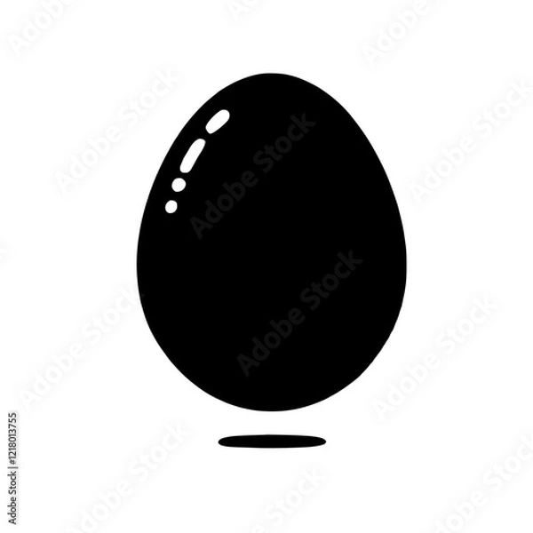 Fototapeta Egg Silhouette: A simple yet powerful silhouette of an egg against a blank background, representing new beginnings, potential, and the cyclical nature of life.