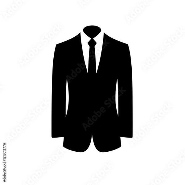 Fototapeta Sharp Dressed Man Icon: A sleek, minimalist icon depicting a man's suit and tie, perfect for representing professionalism, business, or formal occasions.  The clean.