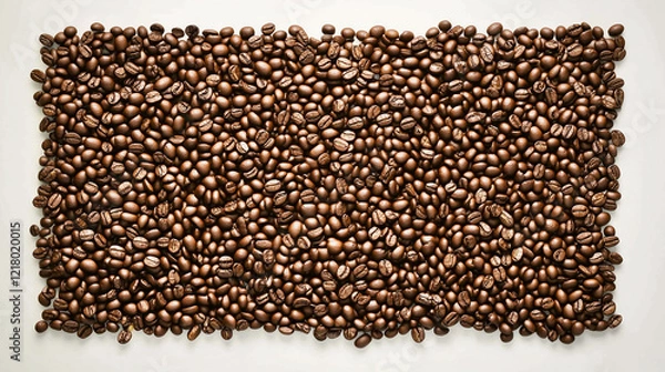 Fototapeta One clean, white wall with a coffee beans, adding texture.