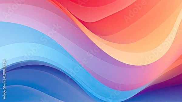 Fototapeta Abstract waves in vibrant colors create a smooth, flowing design.