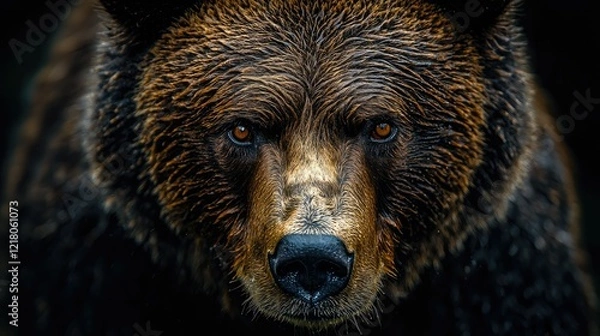 Fototapeta A Grizzly Bears Intense Gaze Close Up Portrait