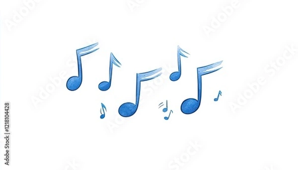 Fototapeta Colorful musical notes floating in the air, representing creativity and joy in a serene, artistic environment