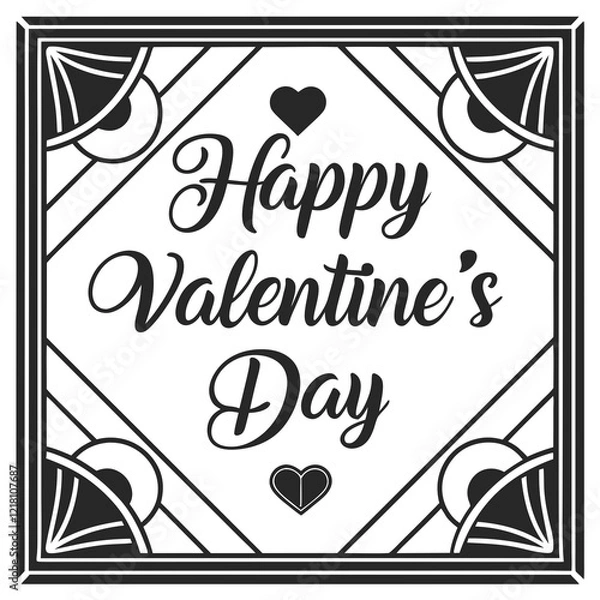 Obraz happy valentine's day silhouette vector illustration