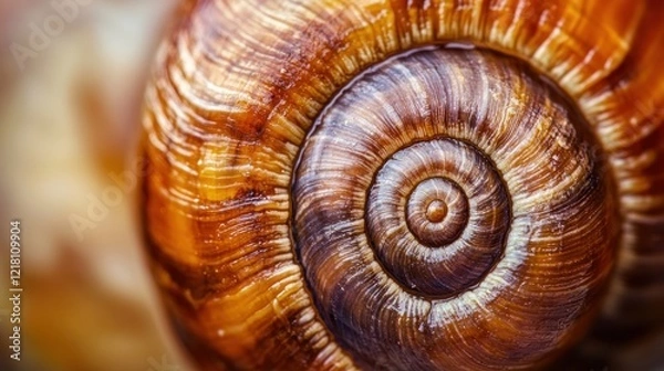 Fototapeta Magnificent Snail Shell: A Close-Up Macro Photography