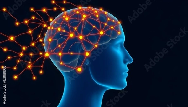Fototapeta The Connected Mind: Neural Pathways Illuminated by Innovation