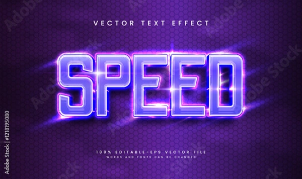 Fototapeta 3d Purple speed editable vector text effect, suitable for modern technology concept