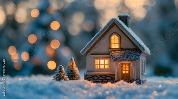 Obraz Celebrate the holidays with a Merry Christmas and Happy New Year message on this cozy winter card