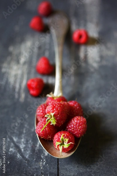Obraz Raspberries in spoon