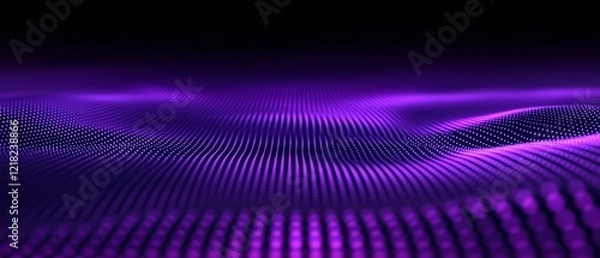 Fototapeta Purple Digital Wave: Abstract digital art depicting a mesmerizing purple wave of particles, creating a sense of depth and movement. Perfect for tech, music, or futuristic themes. 