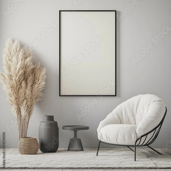 Obraz Interior Decor Mockup for Wall Art, Generative Ai.