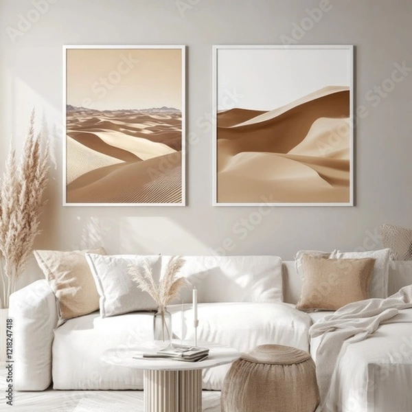 Fototapeta Realistic Frame Mockup for Interior Designs, Generative Ai.