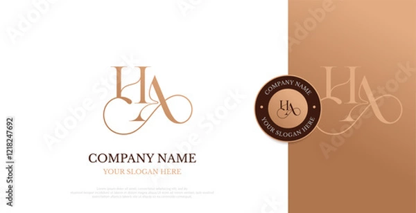 Obraz Initial HA Logo Design Vector 