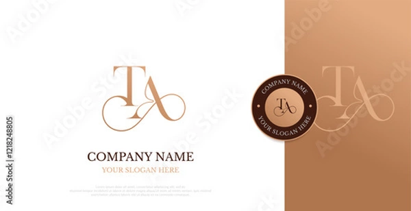 Fototapeta Initial TA Logo Design Vector 