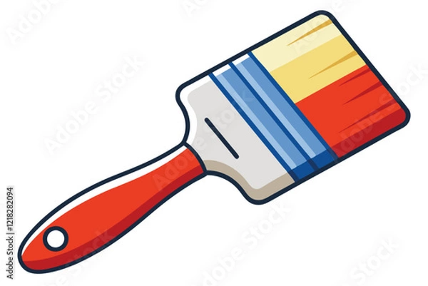 Fototapeta An image of a clean new paintbrush isolated on white background, AI generated.