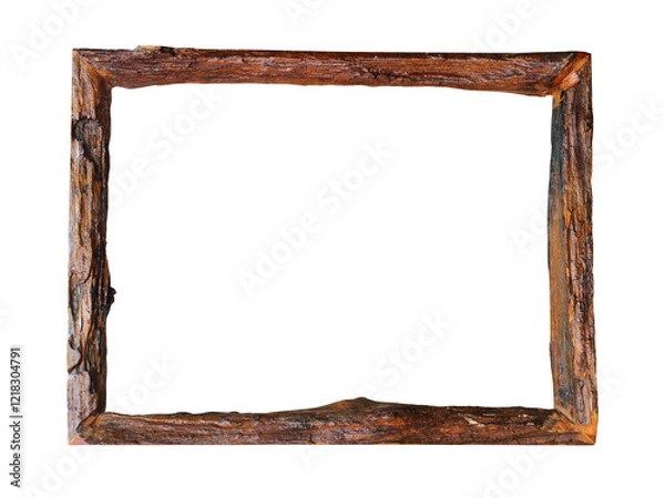 Obraz Picture frame made from old scrap wood with Clipping path.