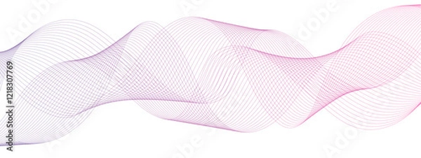 Fototapeta Abstract Multicolor gradient wave lines vector background, twisted curve lines . Visual music wave frequencies rhythm. Wave melody lines on white background. 
