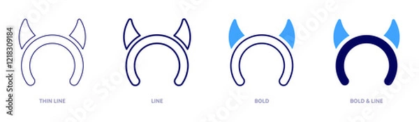 Fototapeta Evil headband icon in 4 different styles. Thin Line, Line, Bold, and Bold Line. Duotone style. Editable stroke
