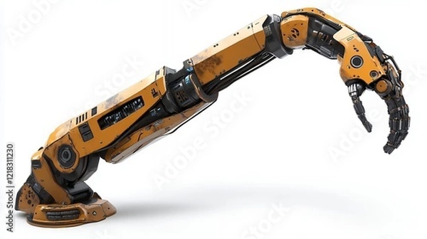 Fototapeta Robotic Arm Reaching Design 3d Render Model