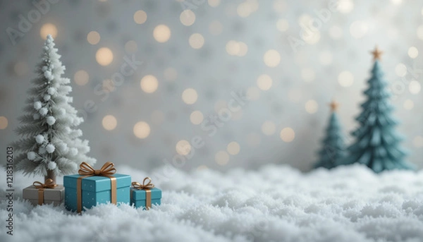 Fototapeta Empty of Christmas Blurred on Background