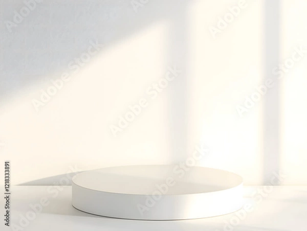 Obraz 70ショールームスタンド円筒形の台座のモックアップ　Gererated AI