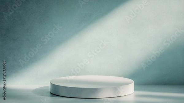 Obraz 53ショールームスタンド円筒形の台座のモックアップ　Gererated AI