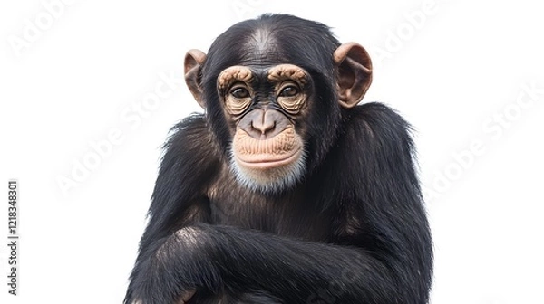 Obraz Chimpanzee isolated over white background