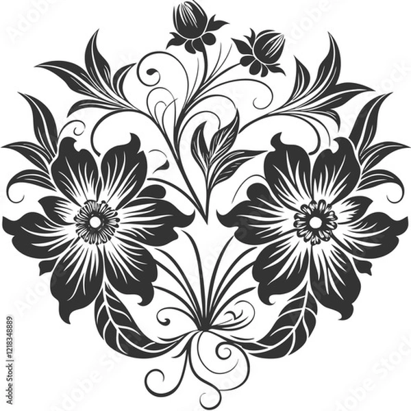 Fototapeta Art Nouveau Florals High Quality Editable Vector Design And Illustration