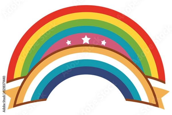Fototapeta Creative Retro Rainbow Banner Vector Illustration for Event Graphics
