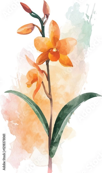 Fototapeta watercolor illustration of a lily ,generative ai