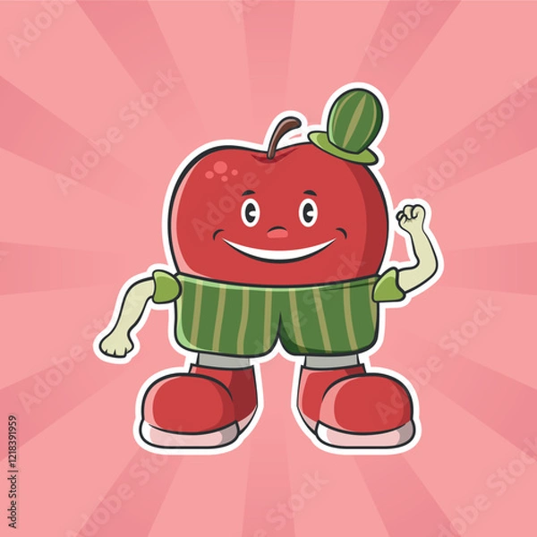 Obraz apple fun mascot