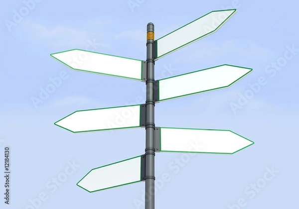 Obraz six directional blank sign post