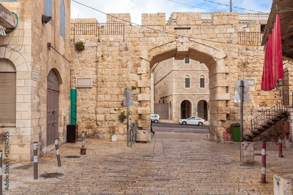 Fototapeta New Gate and Bab El-Jadid street, Jerusalem