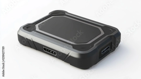 Fototapeta Portable SSD drive on white background