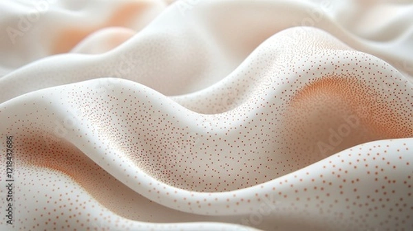 Fototapeta Abstract White Fabric with Orange Dot Pattern