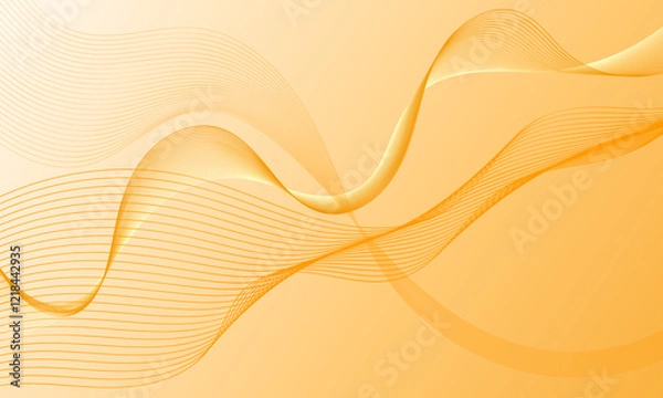 Obraz orange smooth lines wave curves with soft gradient abstract background