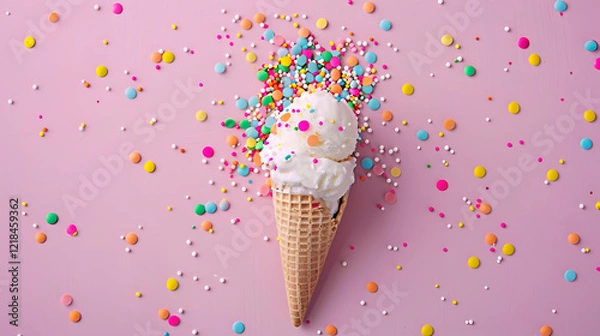 Fototapeta Infographic design of ice cream with colorful spration