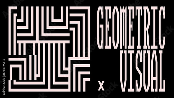 Fototapeta Abstract geometry brutalism background. Brutalist banner template, event design for digital advertisement and social media. Creative shape layout design