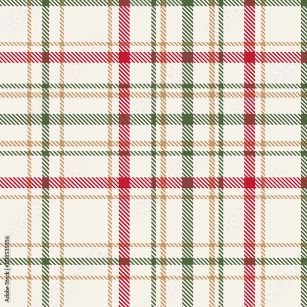 Fototapeta green, brown and red tartan check seamless plaid pattern background for textile design .Perfect for textile or print design. vector illustration.