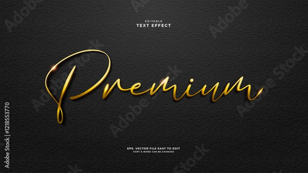 Fototapeta Premium editable text effect, luxury gold script text style