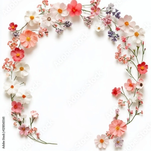 Fototapeta an arch shape flowers against background