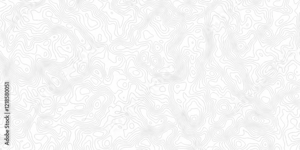 Fototapeta Curved reliefs abstract background White wave paper.  Black and white lines seamless Topographic map patterns, topography line map. Contour abstract map relief land outline. Topographic map patterns. 