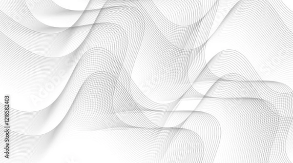 Obraz Wave of the many colored lines Abstract wavy stripes on a white background isolated Creative line art Vector illustration EPS 10 Design elements created using the Blend Tool Curved smooth tape.