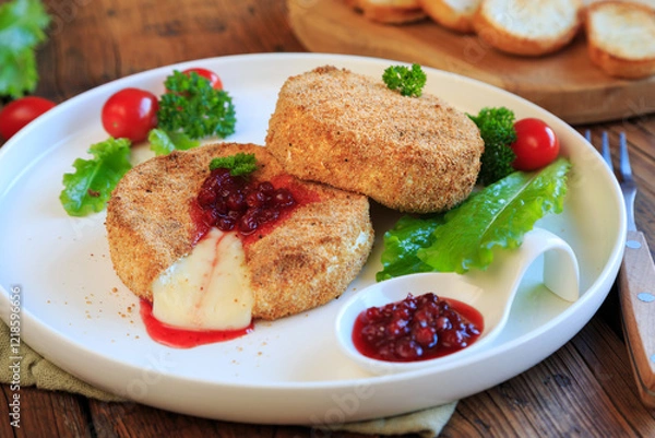 Fototapeta Gebackener Camembert aus dem Ofen 