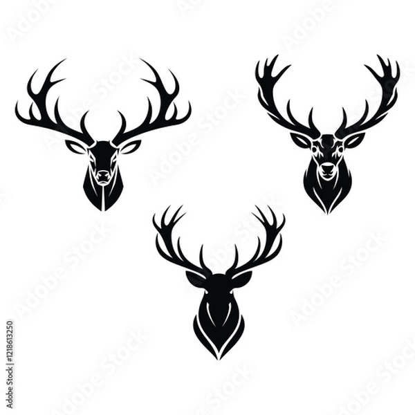Obraz Stunning Deer Silhouette Designs Perfect for Branding and Logo Creation