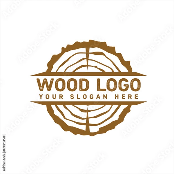 Fototapeta Wood logo, tree felling, suitable for a logo, just change the name, logo tree, wood