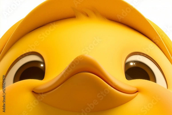 Fototapeta 3D Close Up of a Duck Face on White Background