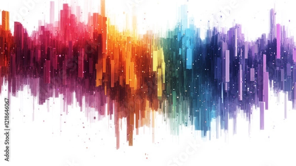 Fototapeta Vibrant Abstract Painting With Dynamic Color Blends isolated on transparent background