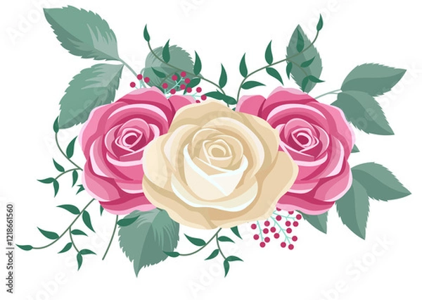 Obraz bouquet of roses illustration